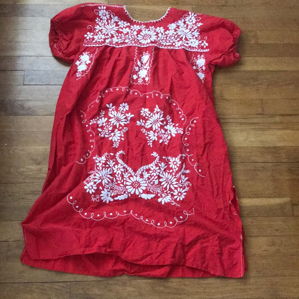 Vintage Oaxaca Summer  Embroidered Dress
